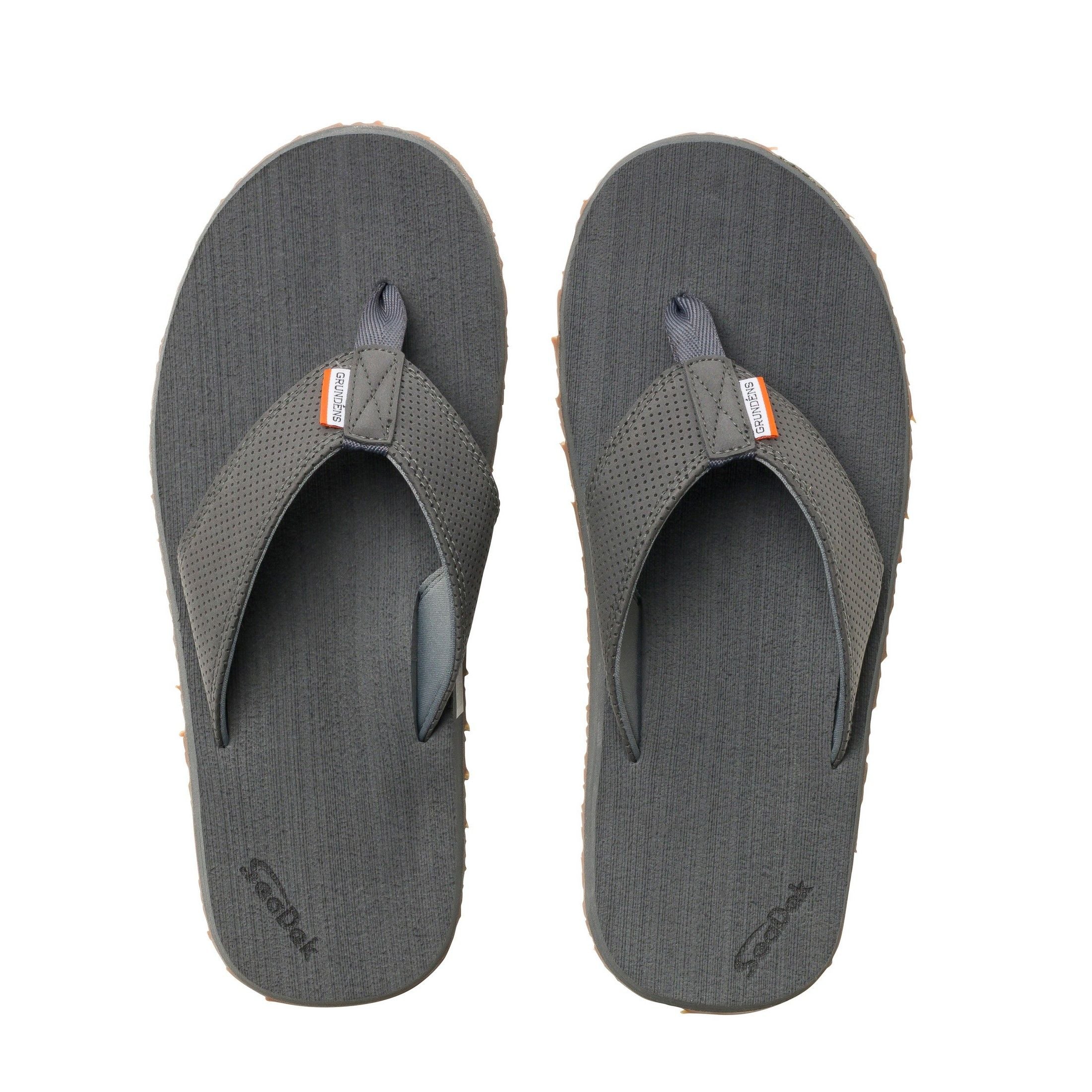 Gray Grundens Flip Flops Grundens Deck Boss Sandals Rubber Dark Slate Men main image 4